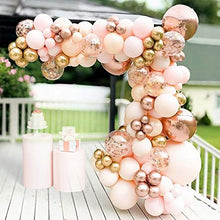 Load image into Gallery viewer, 134pcs Macaron Orange Balloon Garland Arch Kit Metallic Chrome Ballons with 4D Globos and Rose Gold Confetti Latex Balloon Wedding Birthday Party Decor Baby Shower (Gold Pink Rose Gold)
