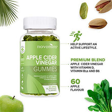 Load image into Gallery viewer, Apple Cider Vinegar Gummies - with The Mother – Vegan - High Strength Apple Cider Vinegar Gummies - ACV Enhanced with Vitamin B12 B6 and D - Made by Novomins