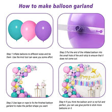 Load image into Gallery viewer, 162 Pcs Unicorn Birthday Balloons Arch Garland Set Girls Lady Happy Birthday Banner Tassels Decorations Kit Pastel Macaron Purple Pink Party Foil Gold Star Pastel Confetti Latex Balloons Baby Shower