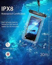Load image into Gallery viewer, YOSH IPX8 Waterproof Phone Case, Underwater Phone Pouch Dry Bag for Swimming Raining Dustproof for iPhone 12 11 pro max XS XR X 8 7, Samsung S20 S10 S9, Huawei P30 P20 & More -up to 7.0” 2-Pack