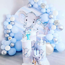 Load image into Gallery viewer, Blue Balloon Garland Arch Kit, 141Pcs Blue Silver White Balloons, Silver 4D Foil Balloons, Macaron Metal Balloon Arch for Boy Baby Shower, 1st Birthday Decorations