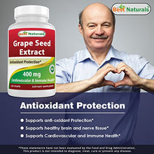 Load image into Gallery viewer, Best Naturals Grape Seed Extract 400 mg Veggie Capsule, 120 Count
