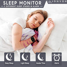 Load image into Gallery viewer, JONVOH Smart Watch for Men and Women - IOS Android Compatible Smartwatch with Touch Screen - Integrated GPS Fitness Tracker SyncLife Dazzle - Black/Red