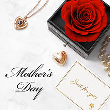 Load image into Gallery viewer, Preserved Real Rose, Gift Box with I Love You Necklace, Handmade Eternal Real Rose Flower Gifts for Her Woman Wife Girlfriend Mother on Birthday, Anniversary, Valentine's Day, Mother's Day, Christmas