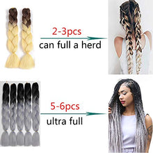 Load image into Gallery viewer, ShowJarlly 5 Packs Ombre Jumbo Braid Hair, Black/Red Kanekalon Hair African Braid Extension, 24inch Box Braid Hair Extensions Synthetic Colorful Hair Extensions for Braiding
