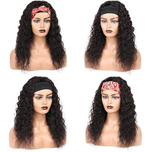 Load image into Gallery viewer, Hiyorlik Headband Wig Deep Wave Wig 20 Inch Human Hair Wigs For Black Women Brazilian Virgin Hair Full Machine Made With Snapping Glueless None Lace Scarf Wig 150 Density