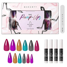 Load image into Gallery viewer, Makartt Acrylic Nail Kit, Press On Nails Set Short Stiletto Nail Tips Full Cover Vivid Color 4pcs Nail Glues 1pcs Nail File with Case False Nail Kit, Nail Pump-Ups in Girls' Night Out 240pcs