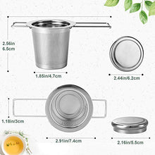Load image into Gallery viewer, HAUSPROFI Tea Infuser, 304 Stainless Steel Tea Strainer with Lid and Foldable Handle, Tea Filter for Teapots Cups Mugs to Brewing Steeping Loose Leaf, 2 Pack
