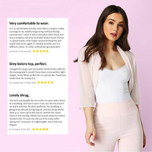 Load image into Gallery viewer, Roman Originals Women Chiffon Bolero Shrug Jacket - Ladies Ruched Hem Cover Up Smart Formal Sheer Mesh Wrap Shimmer Cropped Cardigan Wedding Guest Evening Crease Free Blazer - Ivory - Size 14