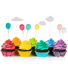 Load image into Gallery viewer, Gaosaili Rainbow Cake Decorations Happy Birthday Cake Topper Bunting with 6pcs Mini Balloon Sticks and Rainbow Cake Topper Cupcake for Boys and Girl Birthday Party Supplies