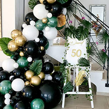 Load image into Gallery viewer, PartyWoo Black Gold and Green Balloons, 60 Pcs 12 Inch Green Balloons, Black Balloons and Gold Balloons, Green Gold Black Balloons for Black Party Decorations, Green Birthday Decorations