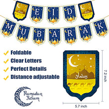 Load image into Gallery viewer, Eid Mubarak Ramadan Decorations, Eid Mubarak Banner Hanging Swirl Latex Balloon, Foil Balloons and Confetti Balloons for Ramadan Kareem Party Decorations Eid Ramadan Mubarak Supplies for Home Garden