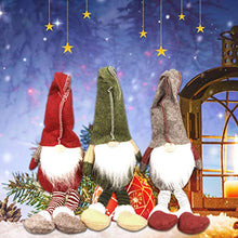 Load image into Gallery viewer, Leipple Gnome Christmas Ornaments - Handmade Swedish Tomte Gnomes Plush Scandinavian Santa Elf Table Ornaments Christmas Tree Hanging Decoration Home Decor for Hourse,Restaurants,Office - 3 Packs