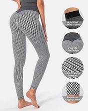 Load image into Gallery viewer, TRENDOUX Tiktok Trend Leggings UK, Leggings for Women UK, Anti Cellulite Bun Shaper Yoga Pants for Running Cycling Workout Walking, Honeycomb Leggings - Gray M
