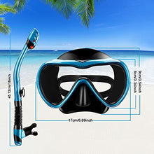 Load image into Gallery viewer, Yumcute Dry Snorkel Set, Adult Anti-Fog Anti-Leak Snorkel Mask,180° Panoramic Ultra-Clear Diving Mask, Soft and Comfortable, Adjustable, Best gifts for Adult and Youth.