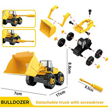 Load image into Gallery viewer, Vanplay Take-Apart Construction Vehicles Excavators Truck Toy with Storage Box, 6 in 1 DIY Building Educational Gift Toys for Boys Girls Age 3 4 5
