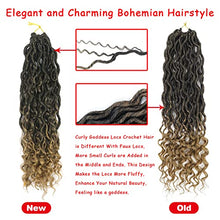 Load image into Gallery viewer, Beyond Beauty New Goddess Locs Crochet Hair 18 Inch 7 packs Pre Looped Curly Goddess Faux Locs Crochet Hair For Black Women Curly In Middle And Ends Synthetic Braiding Hair Extension(T27)
