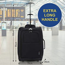 Load image into Gallery viewer, 5 Cities Cabin Approved Trolley Bag, Black, 21-Inch / 55cm