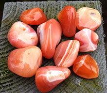 Load image into Gallery viewer, Reiki Healing Energy Charged Carnelian Crystal Tumble Stone Gemstone Beautifully Gift Wrapped
