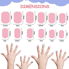 Load image into Gallery viewer, 72 Pieces Kids Stick On Nails False Nails Fake Nails Kit ress on Artificial Nail Tip Girl Fingernail Full Cover Short for Girls Children Nail Art Decoration, 3 Boxes (Cat, Unicorn, Dolphin)
