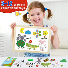 Load image into Gallery viewer, COOLJOY 100+ PCS Wooden Magnetic Puzzle, Magnetic Puzzle Board, Cute Pets Pattern Games Double Sided Jigsaw, Educational Drawing Easel Blackboard Wood Toys For Kids Up 3 Years Old Imagination