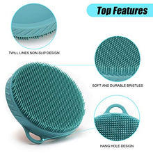 Load image into Gallery viewer, Body Brush for Wet or Dry Brushing - Soft Silicone Shower Brush Body Wash Bath Exfoliating Skin Massage Scrubber, Dry Skin Brushing Palm-sized Loofah, Fit for Sensitive and All Kinds of Skin (Green)