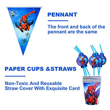 Load image into Gallery viewer, Ainvliya 62 Pcs Party Tableware Set Party Supplies Set Birthday Party Paper Plates Cups Napkins and Tablecloth Sets Kids Birthday Party Decorations for 10 Guests