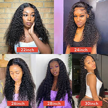 Load image into Gallery viewer, Wigs 13×4 Deep Wave Frontal Wig Curly Full Lace Front Human Hair Wigs Bob for Black Women 30 Inch Hd Transparent Water Wave Lace Front Wig Wig