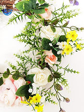 Load image into Gallery viewer, FLCSIed Artificial Peony Wreath Handmade Flower Wreath with Eucalyptus Leaves Summer Spring Grapevine Wreaths Decoration for Door Farmhouse Party Wedding Home Wall Hanging Decor