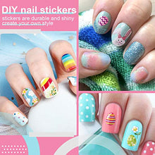 Load image into Gallery viewer, 8 Sheets Easter Nail Art Decals, Kalolary Bunny 3D Nail Glitter Self-Adhesive Stickers Easter Eggs Rabbits Chick for Women Girls Kids DIY Nail Design Manicure