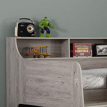 Load image into Gallery viewer, Grey Oak Wooden Kids Bed, Happy Beds Jupiter Mid Sleeper with Storage and Desk - 3ft Single (90 x 190 cm) Frame Only