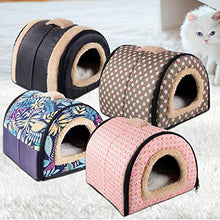 Load image into Gallery viewer, Dololoo Pet Beds for Cat, Cat Bed Igloo, Cat Cave Nest Sleeping Bed for Kitten Cat, Self-Warming 2 in 1 Foldable Cave House(S:35X30X28cm, Black)