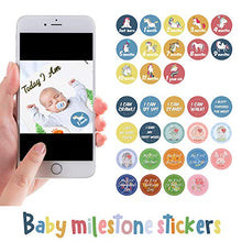 Load image into Gallery viewer, WATINC Baby Flannel Monthly Milestone Blanket with Milestone Stickers and Towel Christmas Birthday Party Gift for Boys Girls