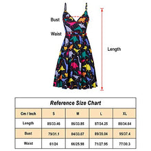 Load image into Gallery viewer, Women Sleeveless Beach Dress Summer Cross V Neck Adjustable Spaghetti Straps Bohemia Floral Flared Swing Dress Beach Sundress with Pockets M