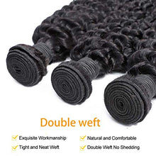 Load image into Gallery viewer, Li&queen Brazilian Virgin Deep Wave Bundles 100% Unprocessed Deep Curly Human Hair 3 Bundles Deep Human Hair Weave Natural Color(14 16 18Inch Deep Wave 3 bundles)