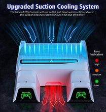 Load image into Gallery viewer, OIVO PS5 Stand with Cooling Fan and Dual Controller Charging Station for Playstation 5 PS5 Console, Upgraded PS5 Cooling Fan with Charging Dock Station and 12 Game Slots - 2 IN 1 Cable Included