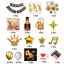 Load image into Gallery viewer, Birthday Party Decoration For Adult Golden Background Balloons Set With String Light for Men and Women- All Total 65 Pcs