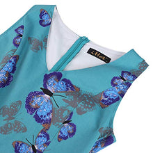 Load image into Gallery viewer, ihot Women's Vintage 1950s Classy Rockabilly Retro Floral Pattern Print Cocktail Evening Swing Party Dress,Green Butterfly M