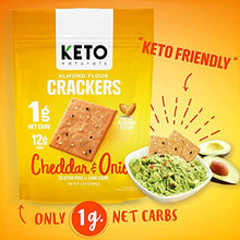 Load image into Gallery viewer, Keto Crackers (Cheddar & Onion), Low carb Crackers, Keto Snacks, Low carb Snack. No Added Sugar, high Fibre & Gluten Free (3 x 64g Packs). Almond Flour Crackers, Keto Snacks no Carbs no Sugar, Paleo