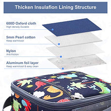 Load image into Gallery viewer, Lunch Bag for Kids, Dinosaur Insulated Blue Lunch Box Snack Box with Strap & Side Mesh Pocket, for Boys Girls, Child Thermal Tote Cooler Bag Portable Leak Proof for School Picnic Outdoor or Work