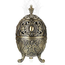 Load image into Gallery viewer, BSTKEY Vintage Metal Zinc Incense Burner, Decorative Incense Holder Burner with Removable Tray Aromatherapy Burner for Home Office Spa, Bronze