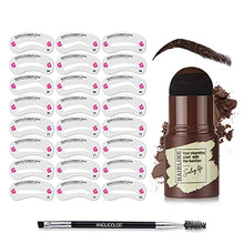 Load image into Gallery viewer, Anglicolor Eyebrow Stamp and Stencil Kit,Eyebrow Stamping Kit for Perfect Eyebrow Makeup,24 Reusable Brow Stencils,Easy to Use(Dark brown)