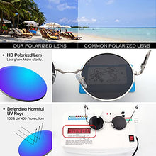 Load image into Gallery viewer, GQUEEN Classic Lennon Round Polarized UV400 Protection Sunglasses with Vintage Circle Metal Frame Spring Hinge MEZ1