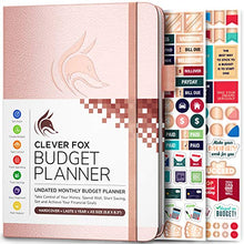 Load image into Gallery viewer, Clever Fox Budget Planner - Expense Tracker Notebook. Monthly Budgeting Journal, Finance Planner & Accounts Book to Take Control of Your Money. Undated - Start Anytime. A5 Size, Rose Gold Hardcover