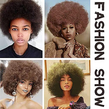 Load image into Gallery viewer, 70s Afro Wigs for Black Women,Short Afro Kinky Curly Wig,Dark Brown Women Full Afro Kinky Wigs for Women