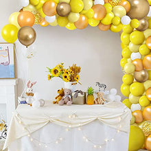 Load image into Gallery viewer, Teselife 102pcs Yellow Balloons Garland Arch Kit Lemon Yellow Balloon with Metallic Gold Confetti Balloons Yellow White Balloon Garland Birthday Decoration for Baby Shower Bee Theme Party Supplies