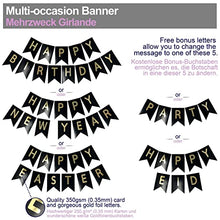 Load image into Gallery viewer, Premium Reusable Birthday Party Decorations - Birthday Decoration Set - Party Supplies - Happy Birthday Banner, Birthday Bunting - Black and Gold Birthday Decorations for Men Women 18th 30th 40th 50th