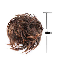 Load image into Gallery viewer, Scrunchie Scrunchy Hair Bun Extensions Curly Messy - Light Auburn & Dark Brown - Synthetic Chignon Ombre Ponytail Donut Harpiece