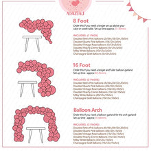 Load image into Gallery viewer, Pink Balloon Arch Kit Girls, Matte Balloon Garland, Pink Blush Rose White Double-Stuffed Party Decoration for Retro Boho Birthday Party, Wedding, Baby Shower, Bridal Shower, Hen Party, Anniversary