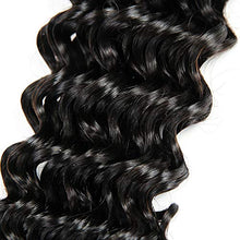 Load image into Gallery viewer, 10"-24" Deep Wave Brazilian Virgin Human Hair Weave Bundles Remy Hair Extensions Weave Weft #1B Natural Black (14 inch-100g)